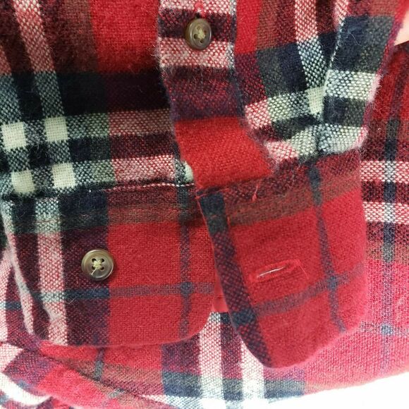 John Blair Men's Flannel Shirt Red Plaid Size XL Chest Pockets Button Down - Picture 6 of 9